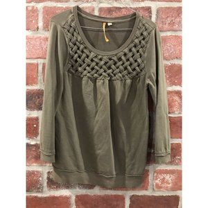 Anthropologie Saturday Sunday Basket Weave Sweatshirt Size Small